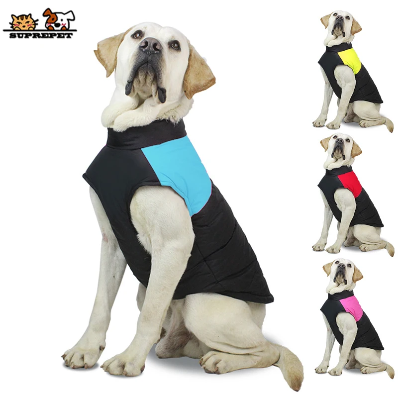 SUPREPET Pet Dog Coat Warm Winter Clothes for Large Medium Dogs Waterproof Thicken Padded Vest Supplies Jacket | Дом и сад