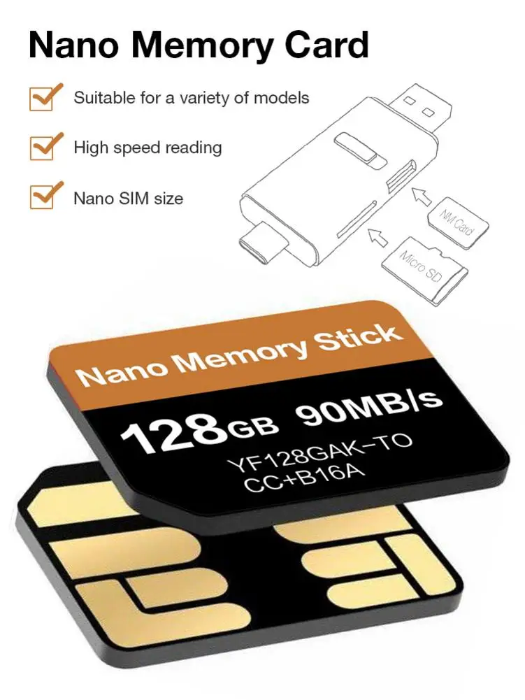 2019 Newest NM Card Read 90MB/s 128GB Nano Memory Card Apply For Huawei Mate20 Pro Mate20 X P30 P30 Pro Mate30 Mate30Pro