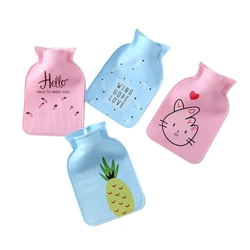 

Cute Cartoon PVC Hot Water Bottle Hot Water Heater Top Quality Screw Portable Single Layer Mini Small Injection Hot Water Bag