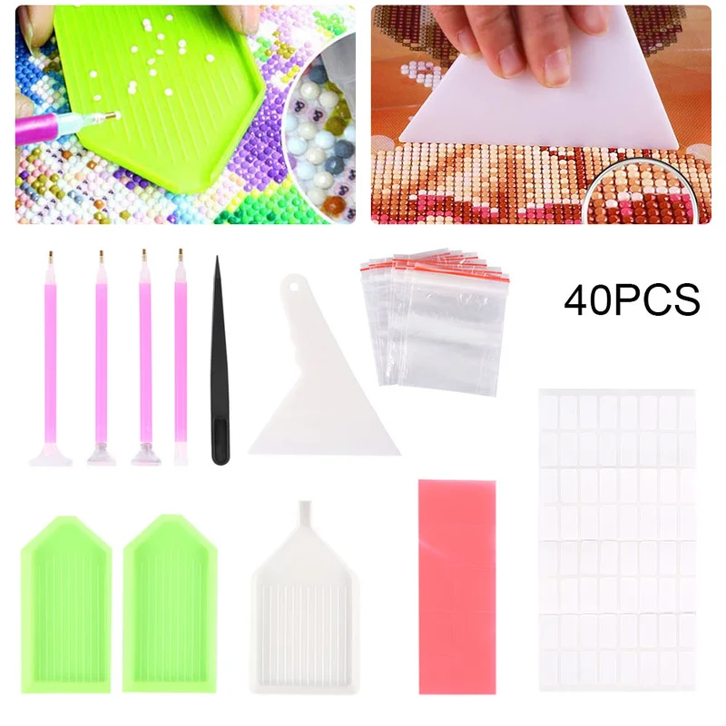 5D DIY Diamond Painting Tools and Accessories Kits Roller Pen Clay Tray Corrector Organizer Bag for Adults or Kids | Дом и сад