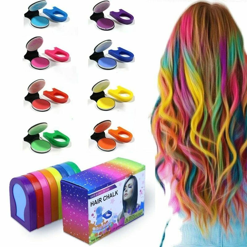 Sale! 8 Colors Hair Color Portable Hair Chalk Powder Diy Temporary Pastel  Hair Dye Color Paint Beauty Soft Pastels Salon Styling - Hair Rollers -  AliExpress