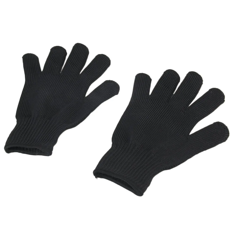 Охота 1 пара черные защитные перчатки с защитой от порезов из нержавеющей стали проволока Мясник анти-режущие перчатки дропшиппинг