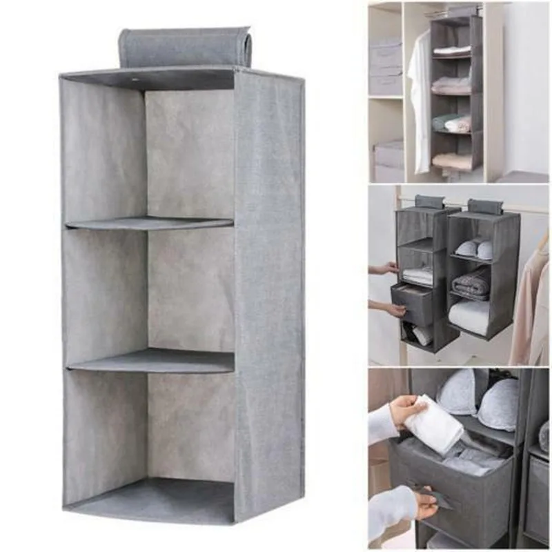 

Home Wardrobe Hanging Storage Bag Interlayer Drawer Type Clothes Hangers Holder Portable Organizer Hanging Closet Organizer