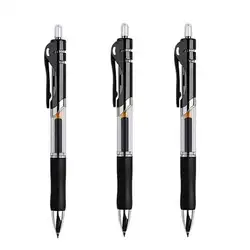 Premium Retractable Pen Refills Set - Black, Red, Blue Ink with Large Capacity 0.5mm Ballpoint (3Pcs black pens)