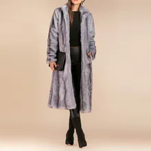 Женское пальто из искусственного меха, парка, куртка, длинный Тренч, Зимние Теплые Топы, Женская Повседневная Длинная плюшевая модная, пальто#45