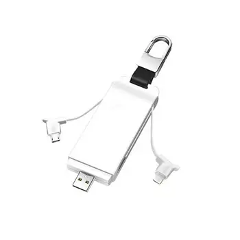 

3 In 1 USB Cable Micro USB Type C Lighting Cable For Iwatch 4/3/2/1 44MM 40MM 42MM 38MM 2A Mini Keychain Charger Charging Cables