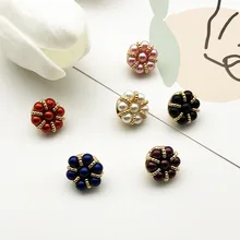 

12.5mm Creative Crown Pearl Buttons Handmade DIY Metal Shirt Garment Decorative Button Accessories 10pcs/Set