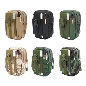 

18*12*8cm Men's Outdoor Sports Camouflage Printed Waist Packs Zippers Pocket Waterproof Oxford Male Casual Waist Bags