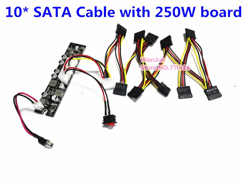 Disco Rígido Alimentação Board Cabo do Interruptor de Alimentação para pc Server Placa de Alimentação Independente Sata dc 12v 250w para 10-port 2.5 3.5 Hdd - Imagem 2