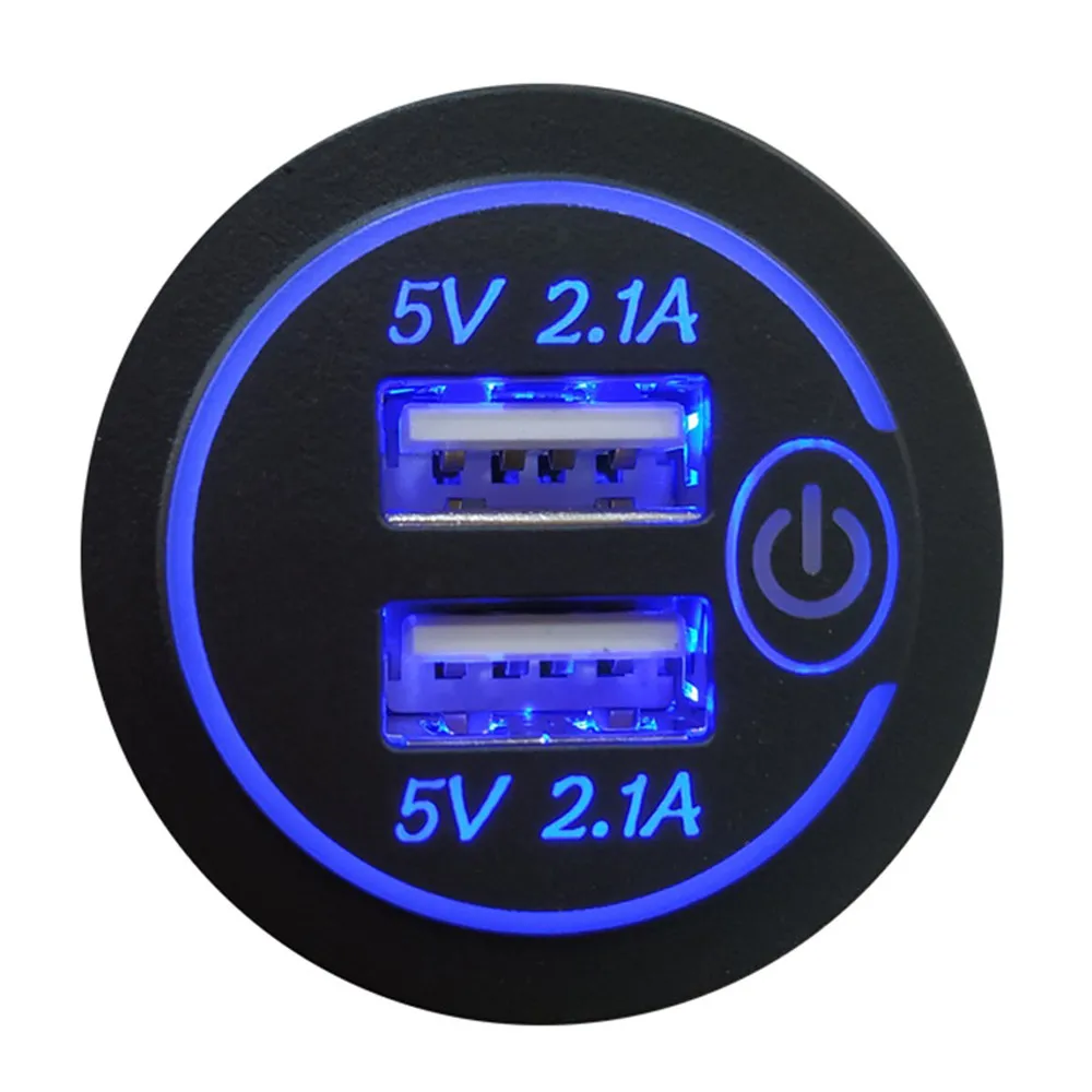 Автомобильное USB зарядное устройство Quick 4.2A двойной зарядное устройство USB Розетка с переключателем для транспортных средств автомобиля мотоцикла#0