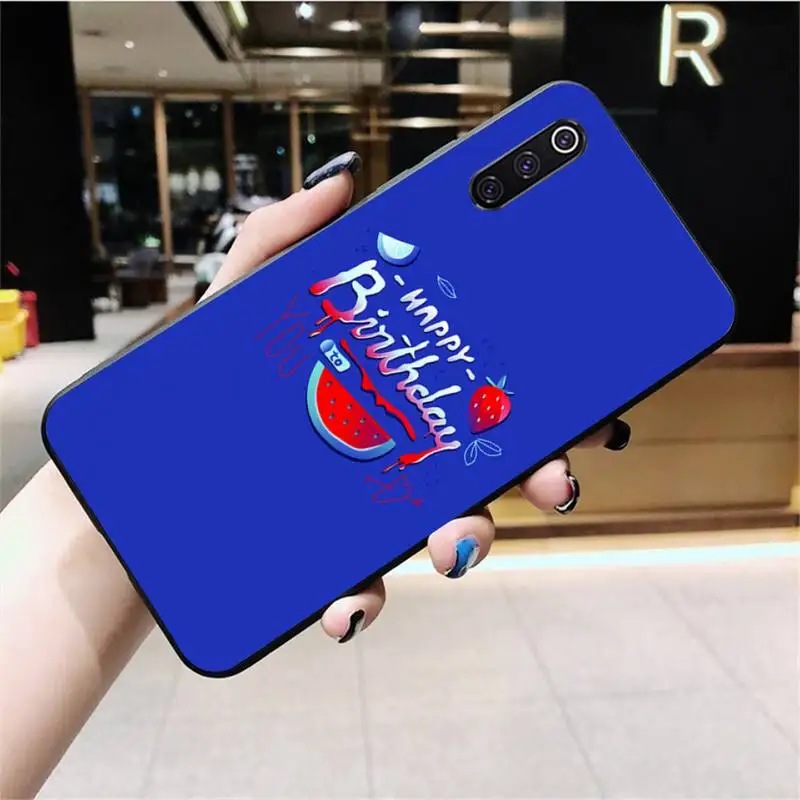 Stylish happy birthday present Cover Black Soft Shell Phone Case for Xiaomi Mi10 10Pro 10 lite Mi9 9SE 8SE Pocophone F1 Mi8 Lite xiaomi leather case charging