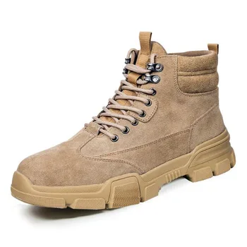 

Men Breathable Work Safety Shoes Steel toe cap Boots Anti-smashing Anti-puncture Anti-slip Casual Construction Safety Boots