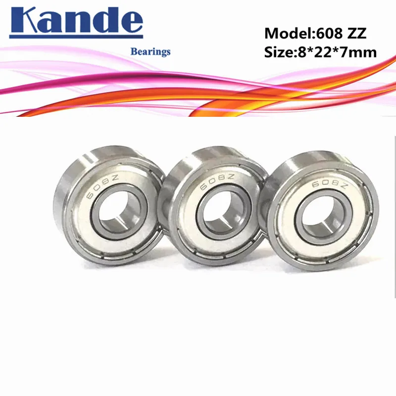 Подшипники Kande 608 ABEC-1 608-2Z ABEC-3 608ZZ ABEC-5 P5 ZZ миниатюрный шарикоподшипник 8x22x7 мм 608Z |