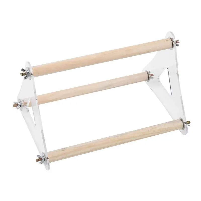 Parrot Perch Stand Holder Bird Bite Grinder Claw Ladder Wooden Pet Entertaining Toys