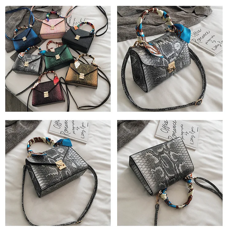 Luxury Crocodile Pattern Crossbody Bags For Women 2019 Small Scarf Handbag PU Leather Hand Bag Ladies Designer Shoulder Bag Blue (2)