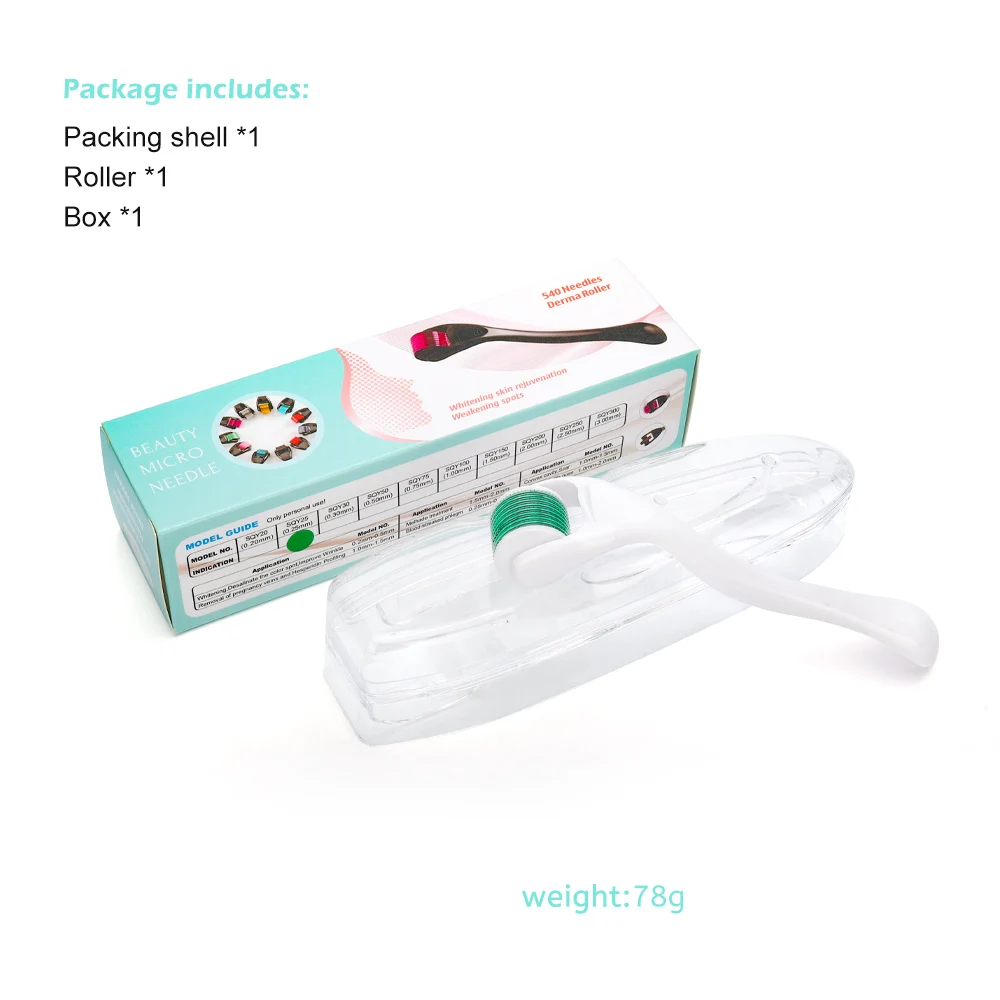 DRS 540 Derma Roller Micro Needles Titanium Microneedle Mezoroller Machine for Face Treatment Skincare Micro Needle Roller