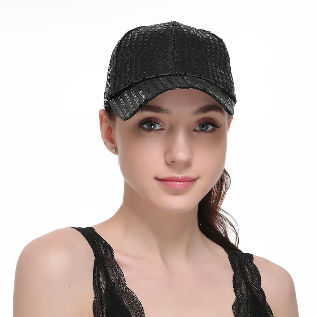 Цветная бейсболка с блестками для женщин, для улицы, черная, красная, черная, розовая, мужская Кепка, регулируемая бейсболка в стиле хип-хоп, унисекс, для мальчиков и девочек