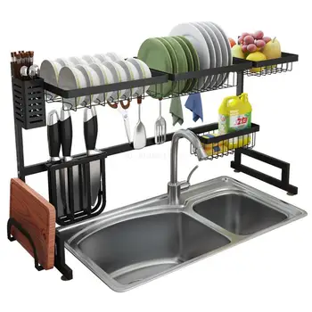 

Kitchen Organizer And Storage Sink Drying Rack Does Not Rust Wall Hooks For Pots Pans Storage Shelf Rack Pan Dish Rack
