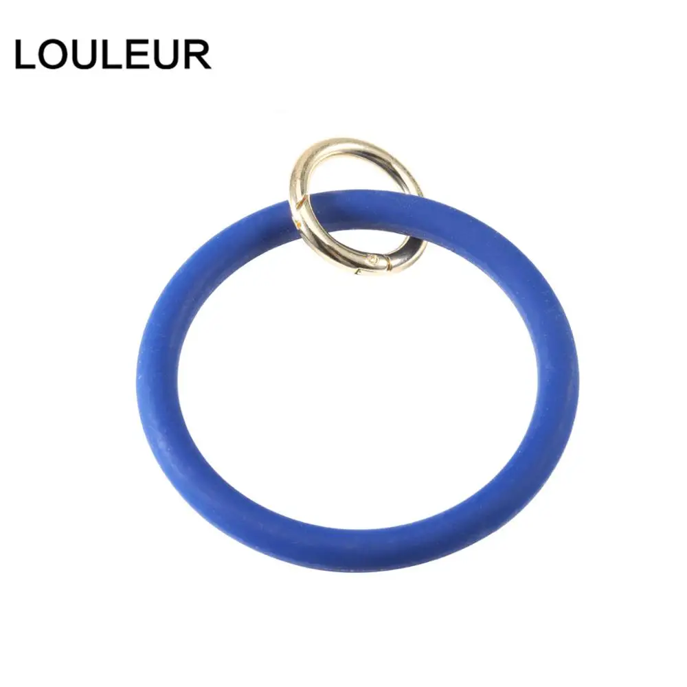 blue Модный браслет из силикагеля, брелок для женщин, подарки, модный простой круглый браслет, брелок, унисекс, ювелирное изделие - Цвет: blue