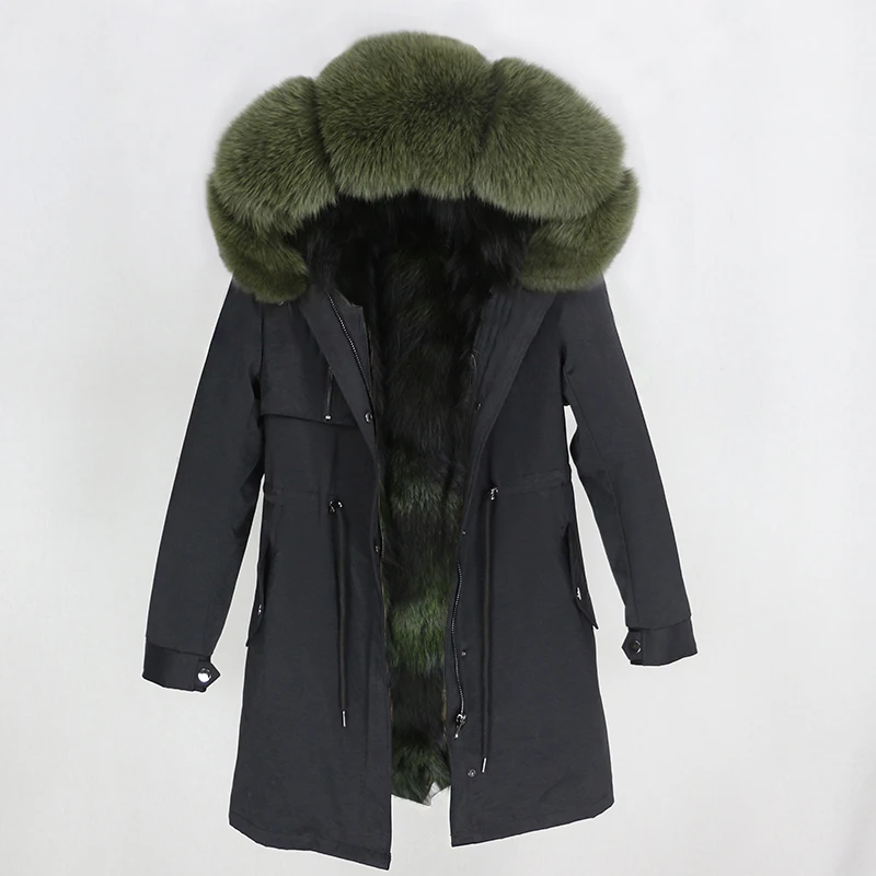 OFTBUY парка повседневное пальто из натурального меха зимняя куртка для женщин натуральный Лисий меховой капюшон, воротник лиса верхняя одежда на подкладке теплая уличная Новинка
