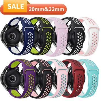 

What Strap For Samsung Galaxy Watch 42mm 46mm Active 2 40mm 44mm Soft Silicone Two-color Bracelet Band Wriststrap Accessories