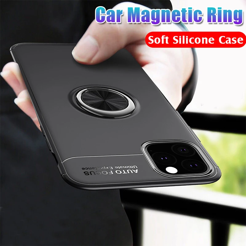 

Car Magnetic Bracket Soft Case For iphone 11 Pro X XR XS Max Silicone Full Cover For IPHONE 7 8 6 6s PLus Shockproof Bumper Case