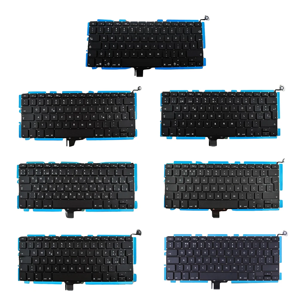 Portuguese UK German Layout Replacement Keyboard for Apple MacBook Pro A1278 MB466 MB477 MB990 Keyboard Repair Part Brand New