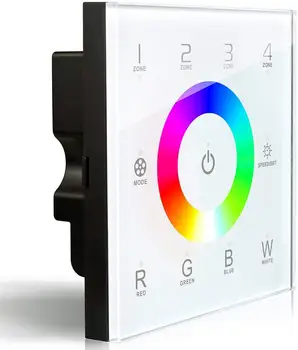 

DX8 RGBW Wireless 2.4GHz DMX512 Console Master Touch Panel RF Dimmer Controller Wall-mounted 4 zones Control RGB RGBW RGBWW LED