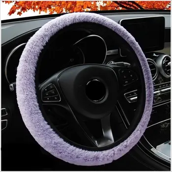 

h Car DIY Steering Wheel Cover Universal rabbit short hair Winter Warm Covers Car Styling Interior Accessories