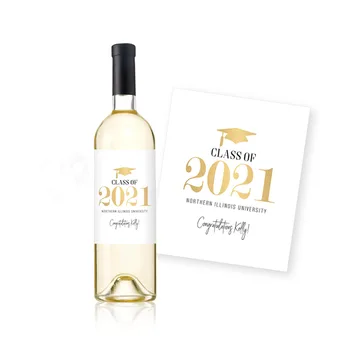 

Custom 4 pcs Graduation Champagne Labels Graduation Wine Labels Class of 2019 2020 2021 Graduation Party Favors