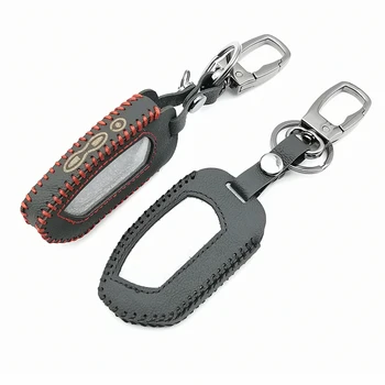 

DXL4950 100% Leather Key Case Key Ring For Car Alarm System for Pandora DXL 4950 DX-90BT DX-91 LCD Remote Control Charm