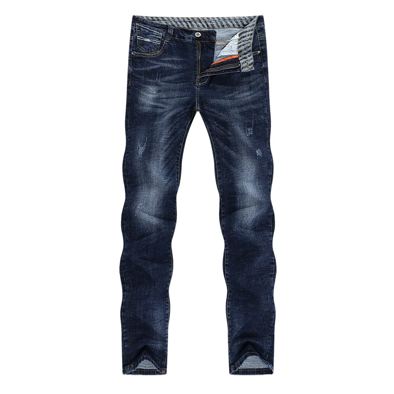 KSTUN Winter Jeans Men Jeans Pants Blue Stretch Slim Straight Fashion Pockets Desinger Casual Denim Men's Clothing Jeans Homme - Цвет: Синий