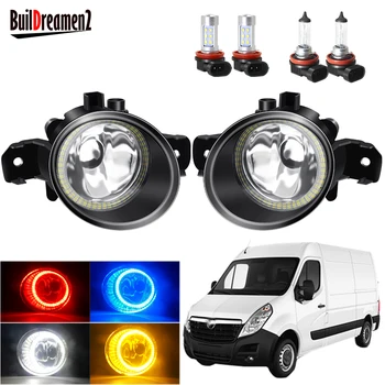 

Angel Eye Fog Light Assembly For Opel Movano B 2010-2015 Car Front Bumper Fog Lamp With Halo Ring Daytime Running Light H11 12V