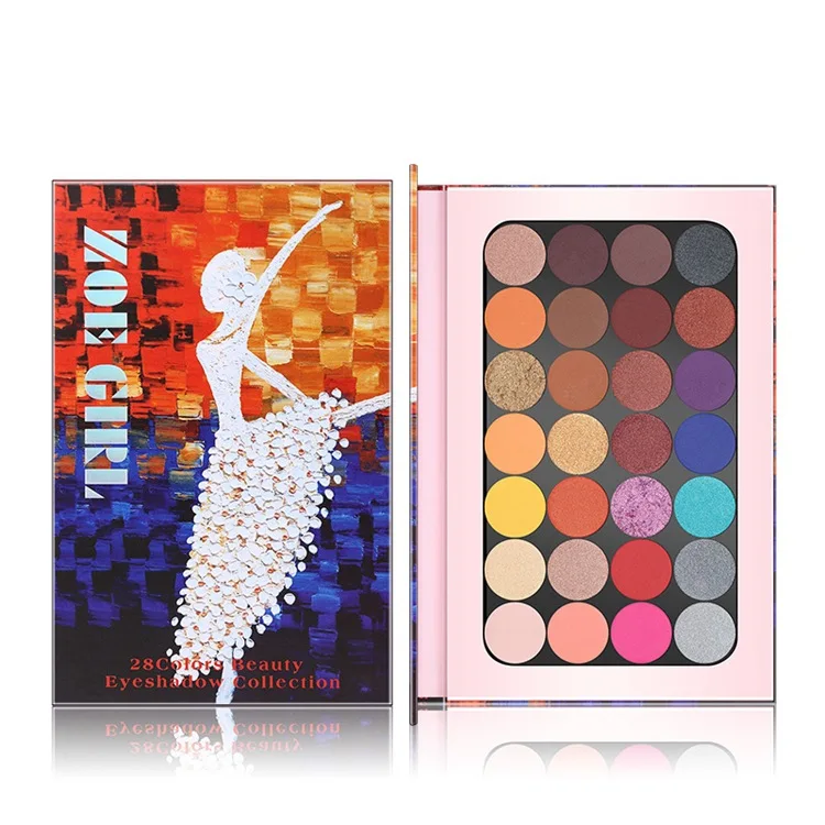 

New Summer 28 Color Magnet Eye Shadow Palette Matte Shimmering Glitter Silky Pigment Powder Makeup Eyeshadow Cosmetics Set