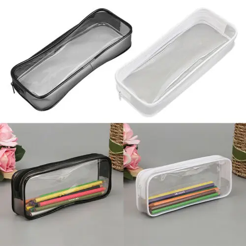 

PVC Clear Transparent Pencil Case Waterproof Makeup Pouch Bag with Zipper for Stationery Cosmetics Pen Bag Storage 2020