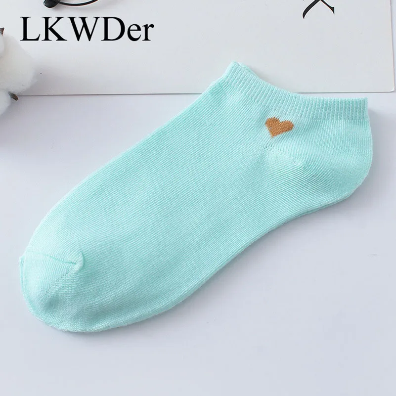 LKWDer/10 пар, женские носки, милые, яркие цвета, короткие, хлопковые, женские, летние, с закрытым носком, противоскользящие, короткие носки, Meias
