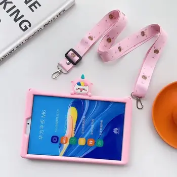 

For Huawei MediaPad M3 M5 lite 8.0 10.1 Case Cartoon Kids Case For Huawei T5 10 / M6 8.4 Matepad Pro 10.8'' Silicon Cover +strap