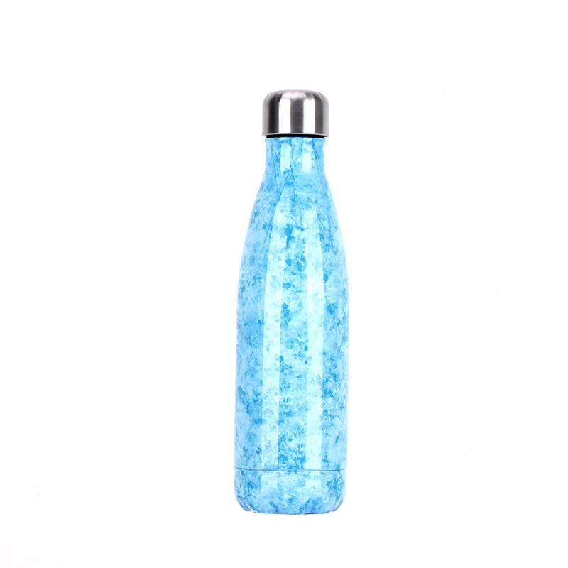 Голубое небо из нержавеющей стали с двойными стенками вакуумные кувшины изолированные бутылки для воды кофе чайник путешествия напиток термосы - Цвет: DLS - 500ml C