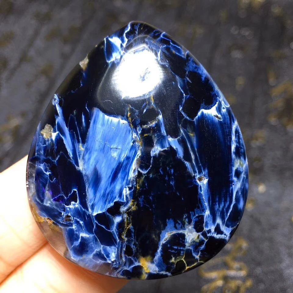

Genuine Natural Blue Pietersite Pendant Water Drop Chatoyant 45x39x9mm Crystal Healing Gemstone Women Stone Pendant AAAAA