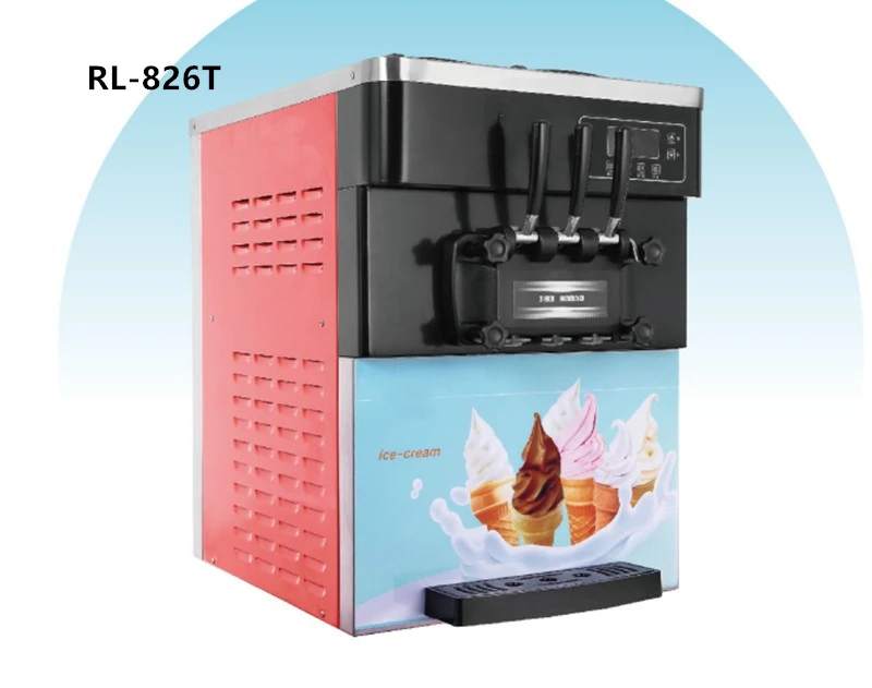 Коммерческий 20-30L/час RL-826T стол Мороженое машина мягкая Мороженое создатель машины