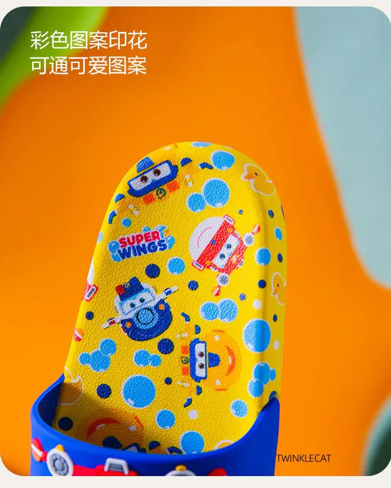 bata children's sandals Kids Slippers Super Wings 3-12 Yrs Children Baby Waterproof Breathable Non-slip Boys Girls Home Shoes Children's Cute Slippers child shoes girl