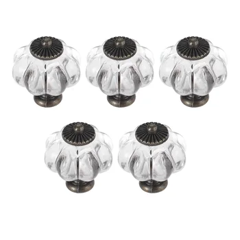 

DRELD 5pc Acrylic Cabinet Handle And Knob Furniture Handle Single Hole Kitchen Closet Door Pull Furniture Hardware 30*36mm