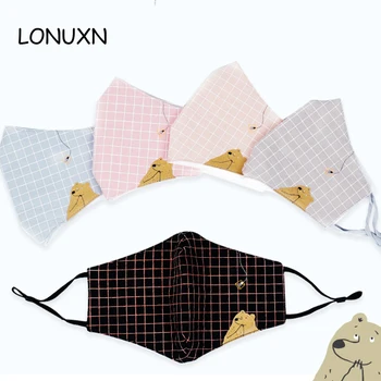 

Anti Haze Mask 2 pieces Unisex adult Face Mouth Mask 3D Mask Cotton Cartoon Pattern Anti-Dust Anti-Bacterial Respirator Classic