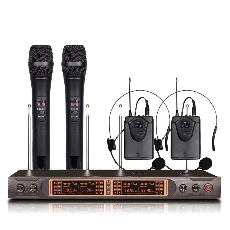 

Wireless microphone 2 head-mounted microphone dedicated for KTV 2 handheld stage school performance singing microphone wireless