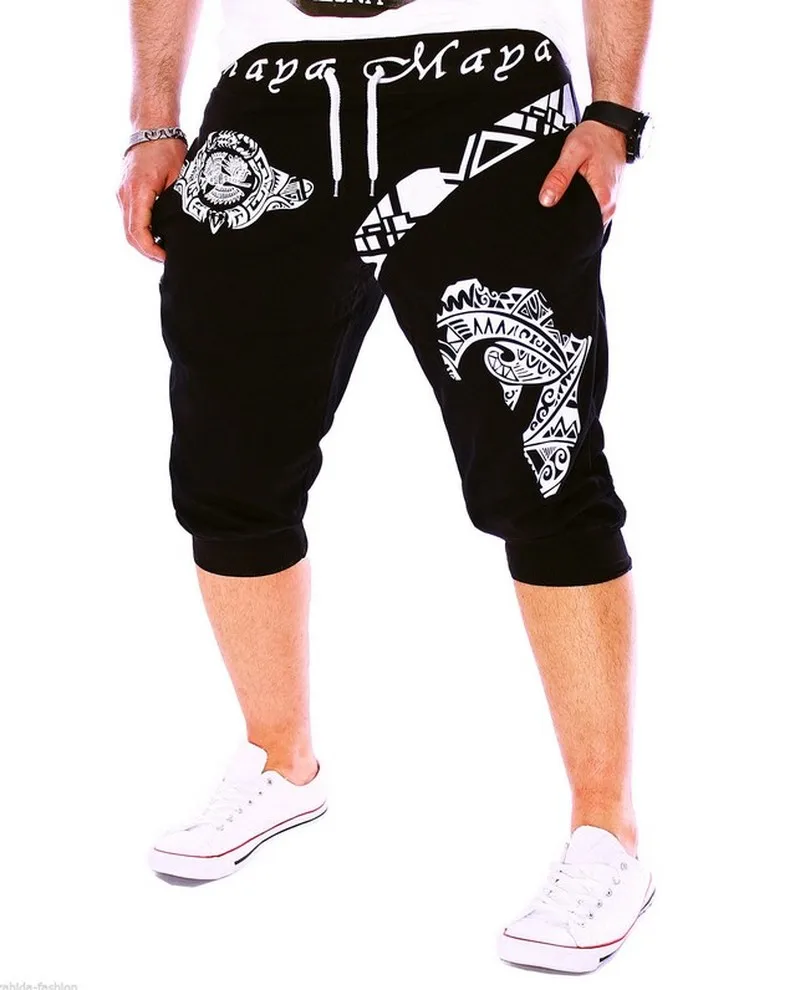 

ZOGAA Summer Casual Harem Shorts Men's Fashion Print Design Shorts Male Comfortable Fitness Cropped Shorts Cotton Sports Shorts