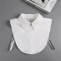 2022 Lace Fake Collar Women Blouse False Collar Ladies White Lapel Detachable Collar Female Decorative Removable Sweater Collar