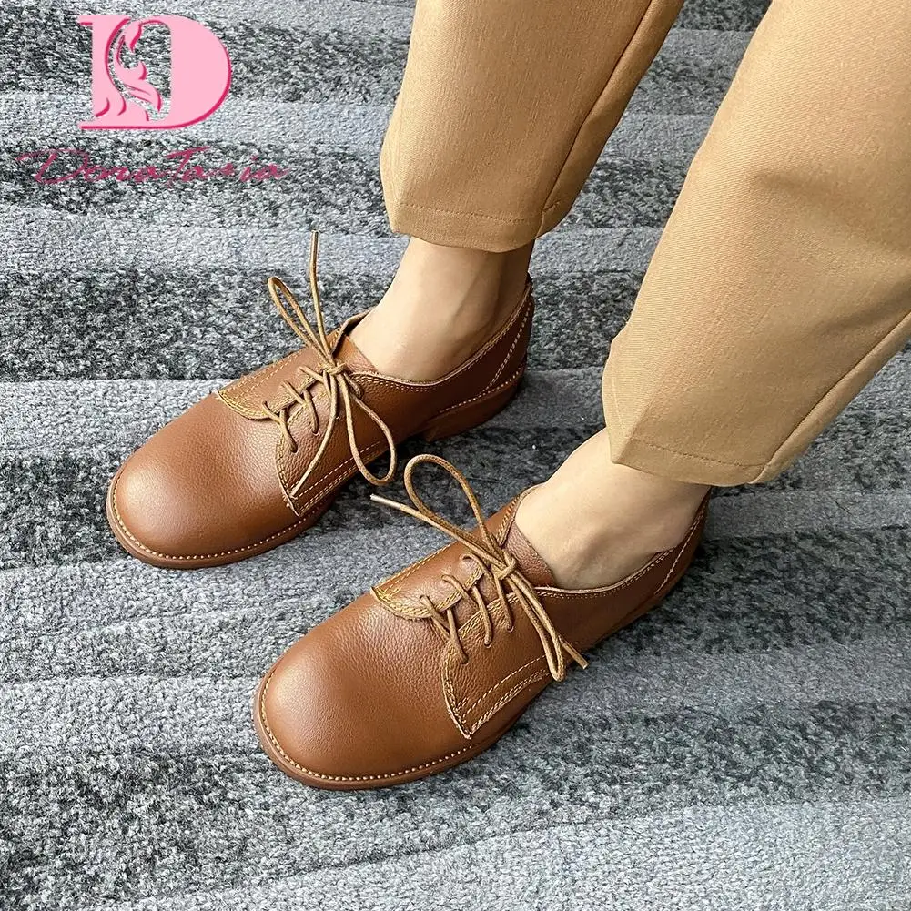 

Doratasia Hot Sale 2020 Genuine Cow Leather Lace-Up Concise Pumps Women Shoes Woman Spring/Autumn Leisure Shoes Women Pumps