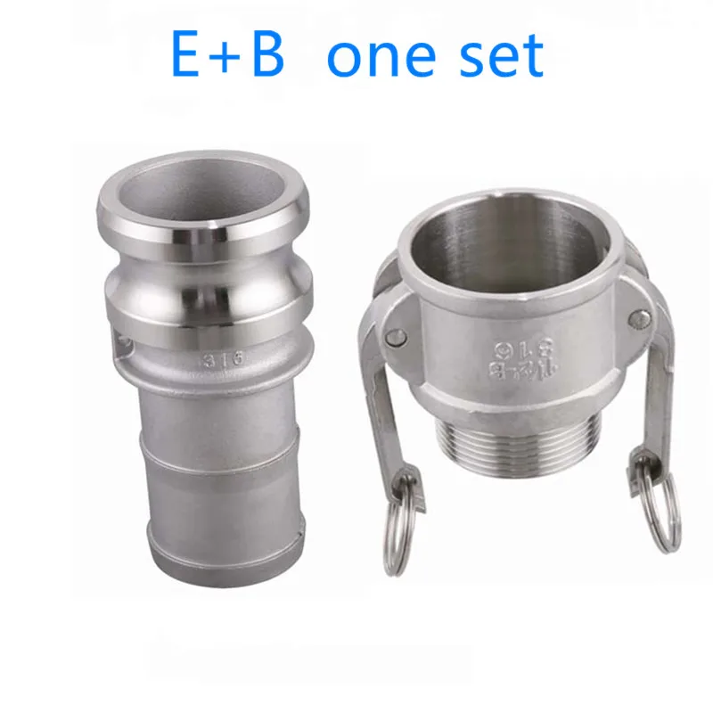 

E+B one set of Camlock Fitting Adapter Homebrew 304 Stainless Steel Connector Quick Release Coupler 1/2"3/4"1 1-1/4"1-1/2"