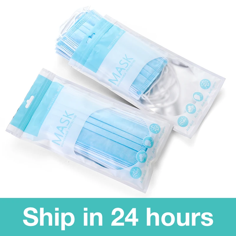 

Breathable 3 Layers Mouth Masks Disposable Protective Face Mask For Anti Dust Anti Air-Pollution Comfortable Non-woven Mask