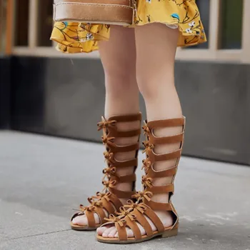 

Toddler Infant Casual Fashion Shoes Sandals Kids Baby Girls Summer Roman Princess Shoes Open Toe Zip Sandals #4.19